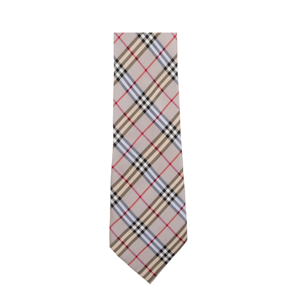 Burberry Plaid Print Silk Tie